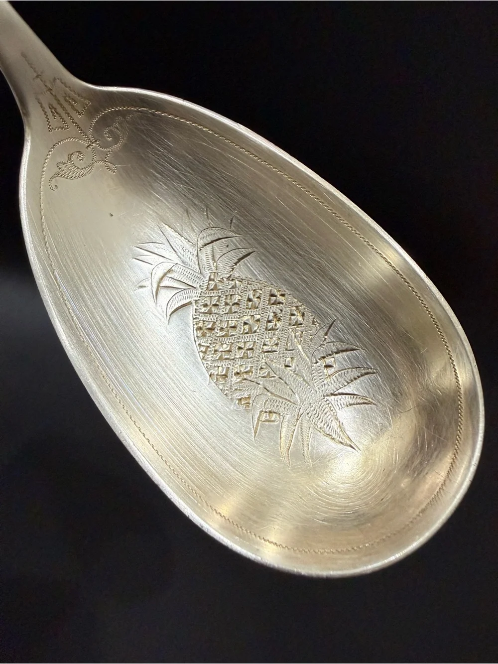 Vintage Bigelow, Kennard & Co. 925 Sterling Silver Pineapple 9” Serving Spoon